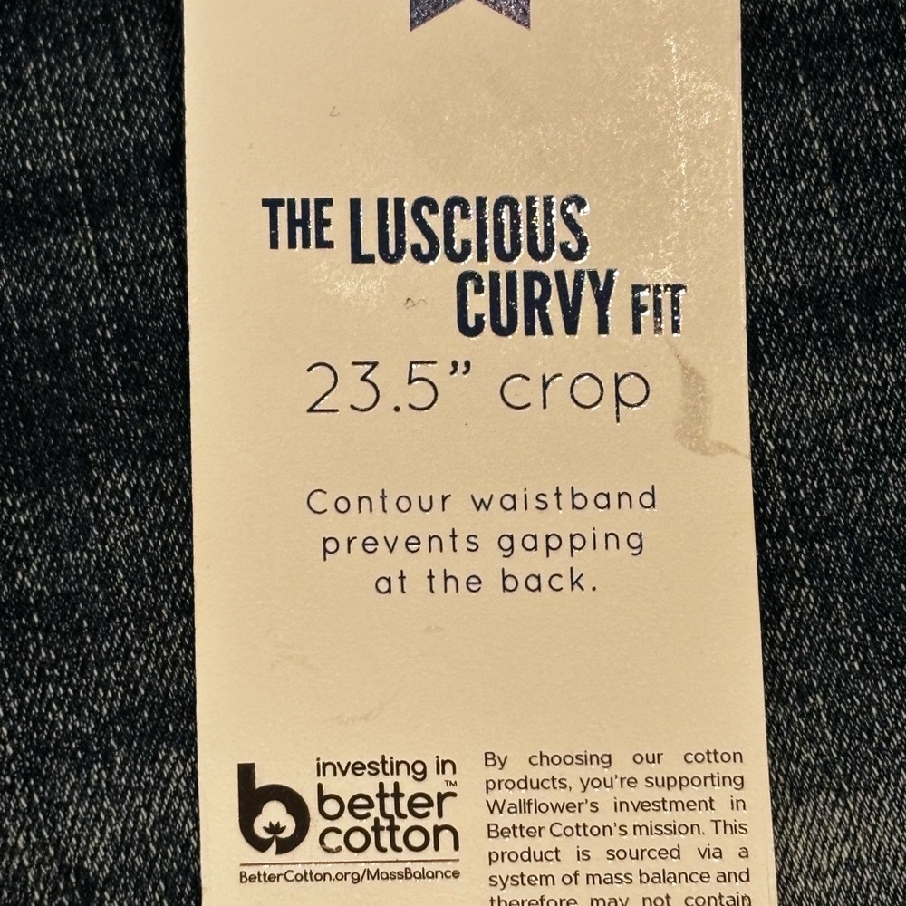 Wallflower Luscious Curvy fit Dark Wash Denim Jeans, 23.5” crop, size 5/27 reg - Picture 3 of 11
